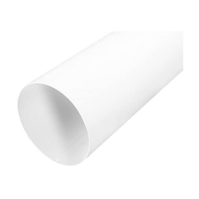 Pipe white diameter 125 mm length 1 meter metal - RAL 9010